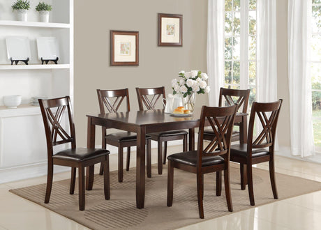 Eloise Brown Traditional Modern Wood 7-Piece Rectangular Dining Room Set - Ella Furniture