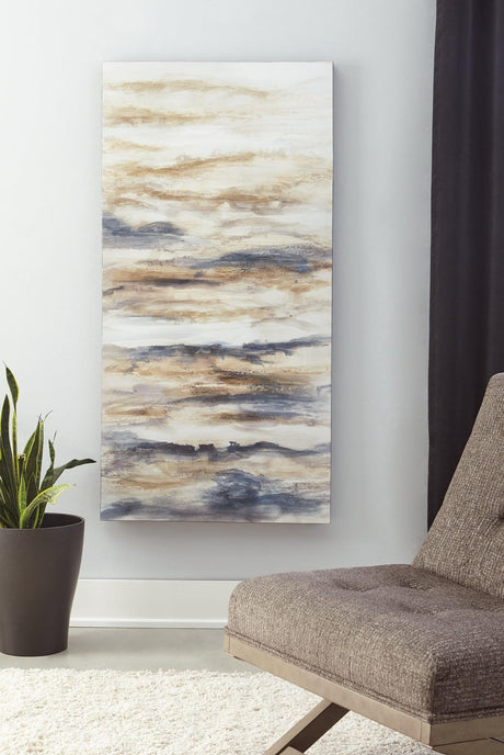 Joely Blue/tan Wall Art - Ella Furniture