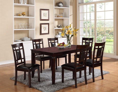 Paige Brown Contemporary Modern And Classic Wood Rectangular 7-Piece Dining Room Set - Ella Furniture