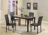 Aiden Brown/Black Contemporary Modern Wood And Veneers Rectangular 5-Piece Dining Room Set - Ella Furniture