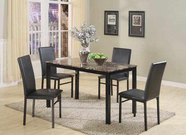 Aiden Brown/Black Contemporary Modern Wood And Veneers Rectangular 5-Piece Dining Room Set - Ella Furniture