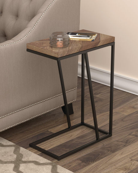 Sergio Chevron Rectangular Accent Table Tobacco - Ella Furniture