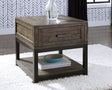 Johurst Grayish Brown End Table - Ella Furniture
