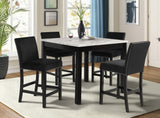 Lennon Black/White Velvet Modern Wood And Veneers 5-Piece Counter Height Dining Room Set - Ella Furniture