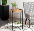 Adhvik Round Accent Table With Marble Shelf Natural And Black - Ella Furniture