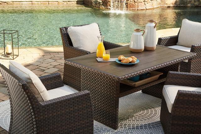 Easy Isle Dark Brown/beige Multi-use Table - Ella Furniture
