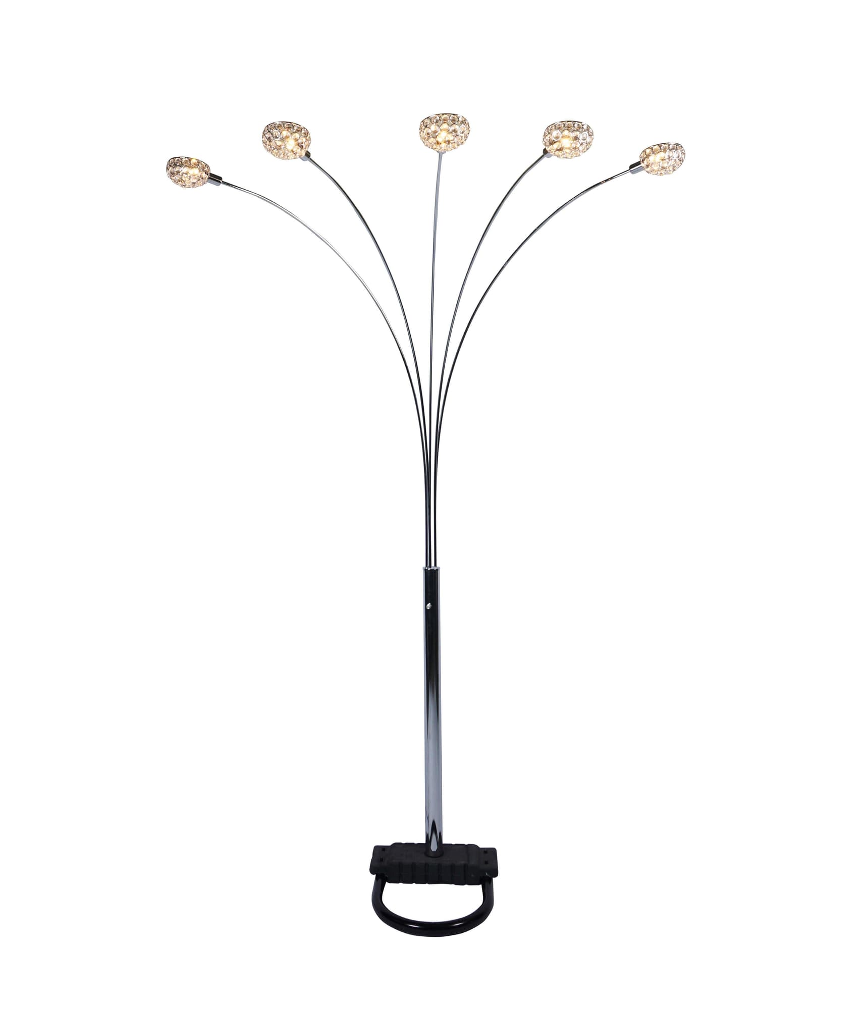 Ashley Champagne Black/Silver Marble Winter Metal Arc Floor Lamp - Ella Furniture
