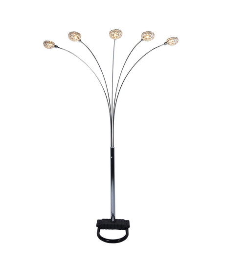 Ashley Champagne Black/Silver Marble Winter Metal Arc Floor Lamp - Ella Furniture