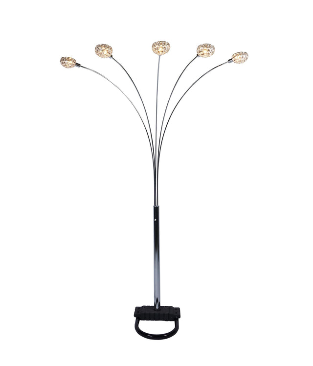Ashley Champagne Black/Silver Marble Winter Metal Arc Floor Lamp - Ella Furniture