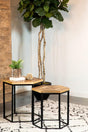 Adger 2-Piece Hexagon Nesting Tables Natural And Black - Ella Furniture