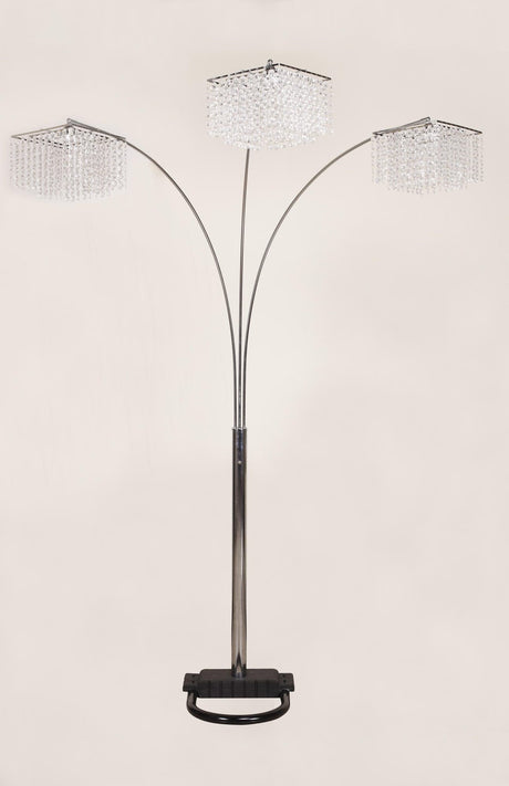 Silver Black Contemporary Modern Floor Lamp - Ella Furniture