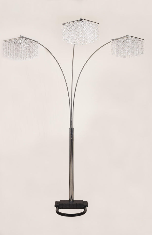 Silver Black Contemporary Modern Floor Lamp - Ella Furniture