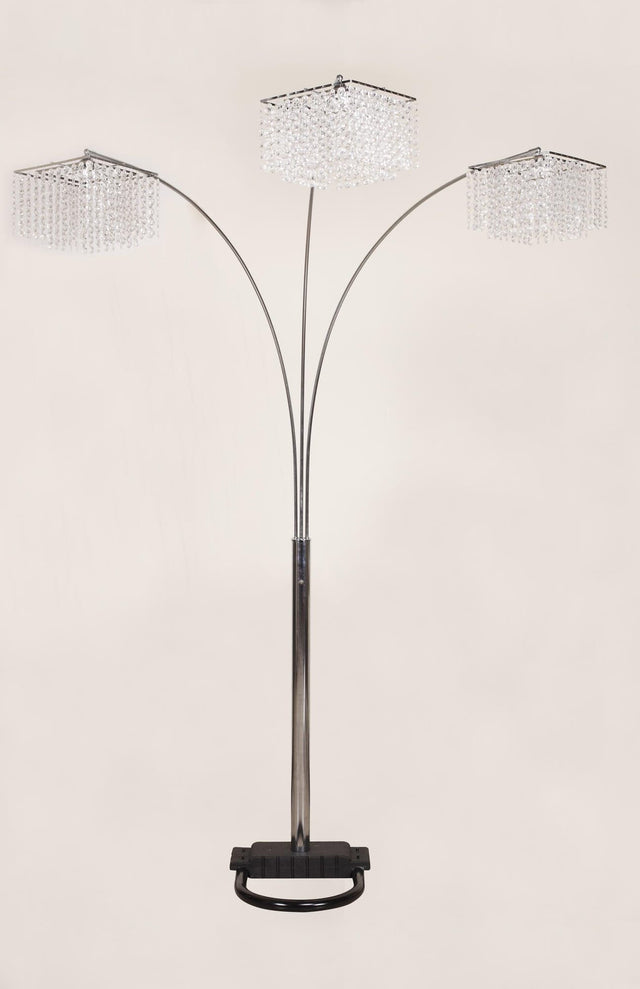 Silver Black Contemporary Modern Floor Lamp - Ella Furniture