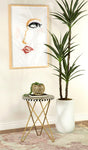 Xenia Round Accent Table With Hairpin Legs Black And White - Ella Furniture