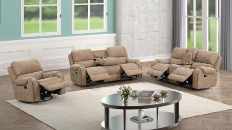 Titan1001-latte Oversized 3Pc Reclining Set - Ella Furniture