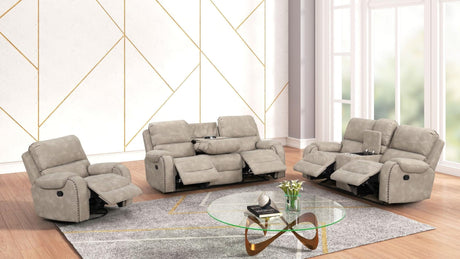 Titan1002-stone Oversized 3Pc Reclining Set - Ella Furniture