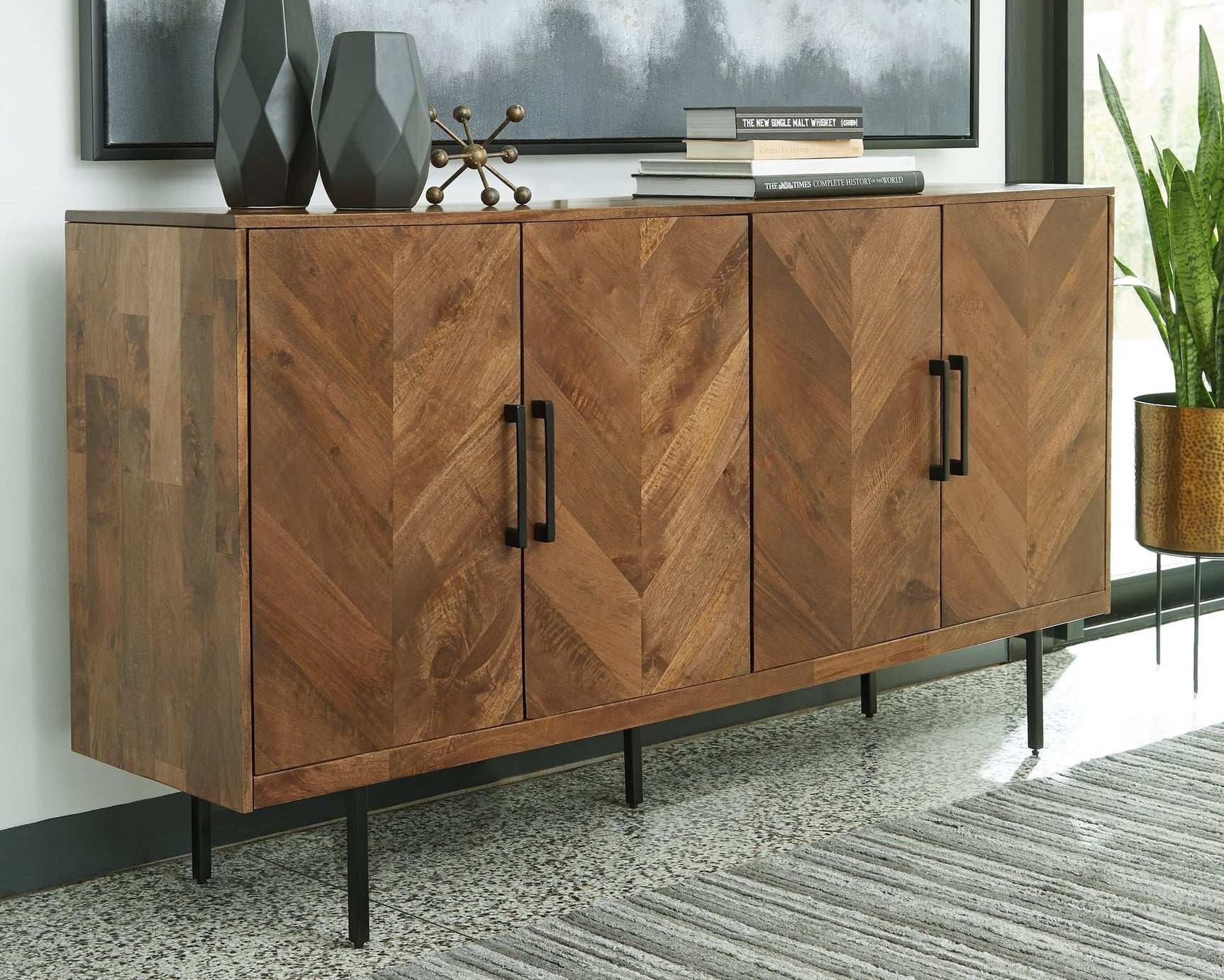 Prattville Brown Accent Cabinet - Ella Furniture