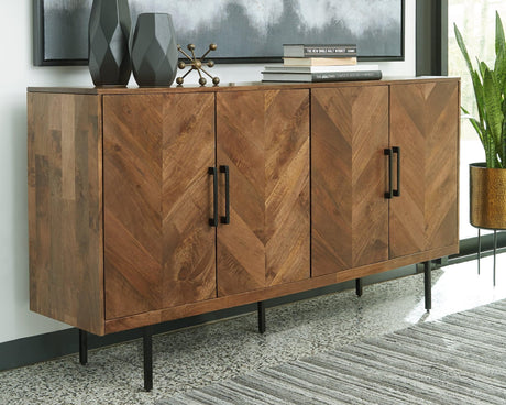 Prattville Brown Accent Cabinet - Ella Furniture