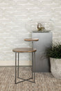 Yael Round Accent Table Natural And Gunmetal - Ella Furniture