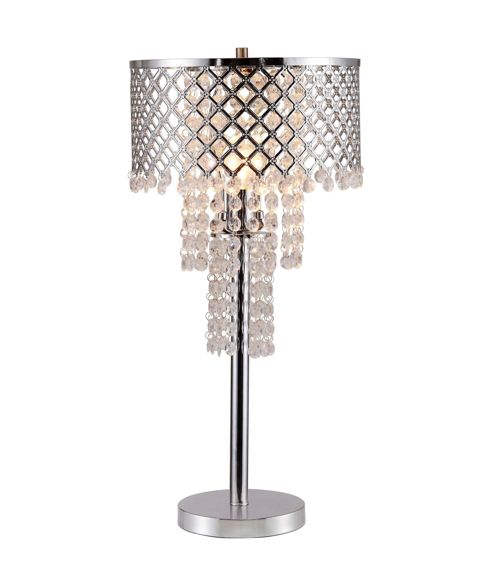 Vantassel Crystal On Mesh Contemporary Modern Glass Table Lamp - Ella Furniture