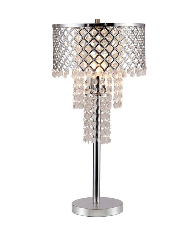 Vantassel Crystal On Mesh Contemporary Modern Glass Table Lamp - Ella Furniture