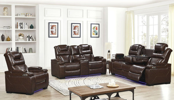 Woodland Brown 3Pc Power Reclining Set - Ella Furniture