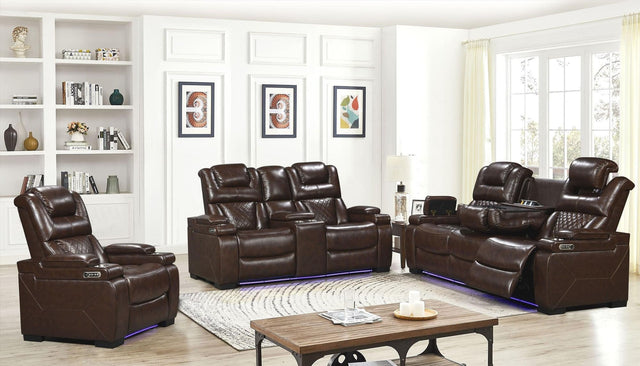Woodland Brown 3Pc Power Reclining Set - Ella Furniture