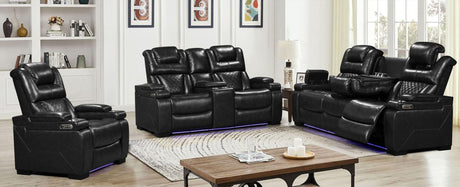 Woodland Black 3Pc Power Reclining Set - Ella Furniture