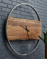 Panchali Brown/silver Finish Wall Clock - Ella Furniture