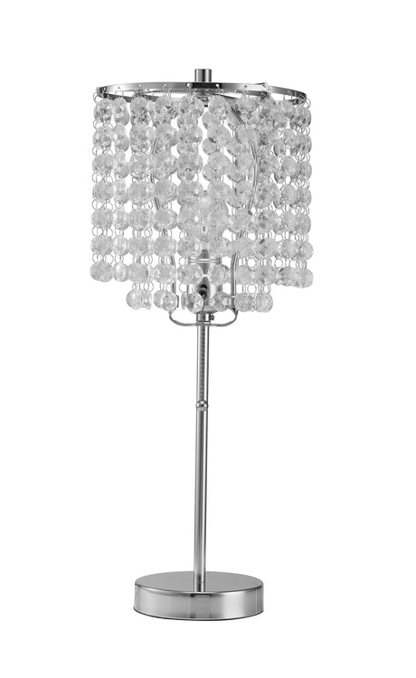 Ore International Chrome Metal Acrylic Table Lamp 19 - Ella Furniture
