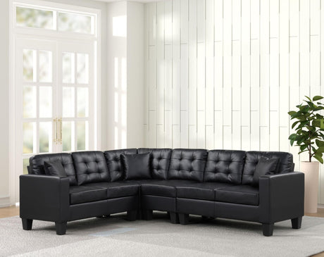 Logan Pu Black - Sectional - Ella Furniture