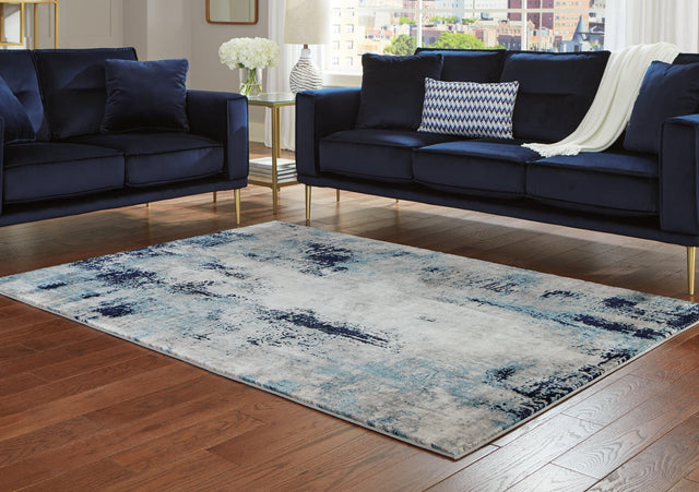 Leonelle Cream/blue/gray 5'3" X 7'3" Rug - Ella Furniture