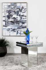 Elora Pedestal Square Top Accent Table Mirror - Ella Furniture