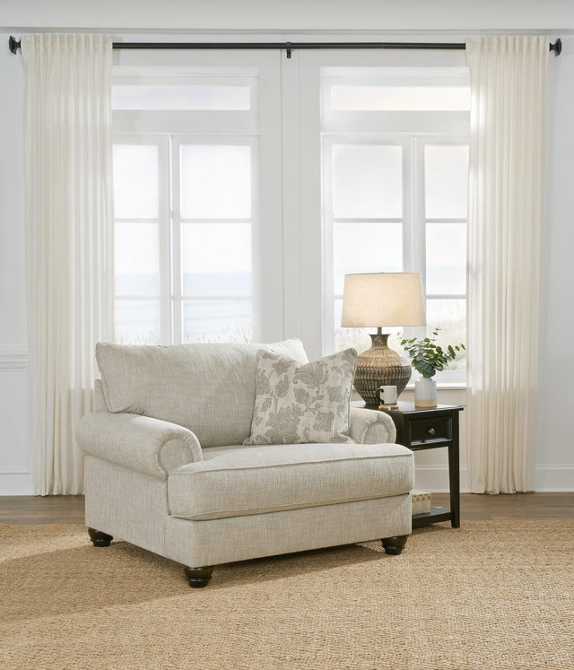 Asanti Fog Chenille Oversized Chair - Ella Furniture