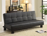 Collin Adjustable Espresso Contemporary Tufted Faux Leather Sofa - Ella Furniture