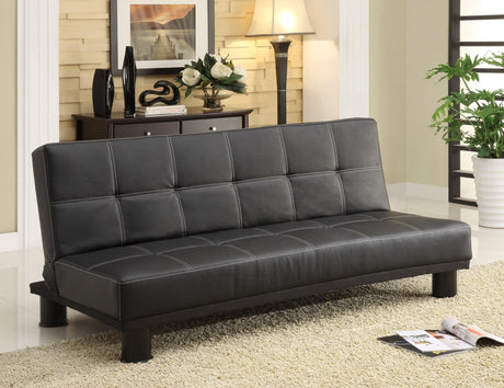 Collin Adjustable Espresso Contemporary Tufted Faux Leather Sofa - Ella Furniture
