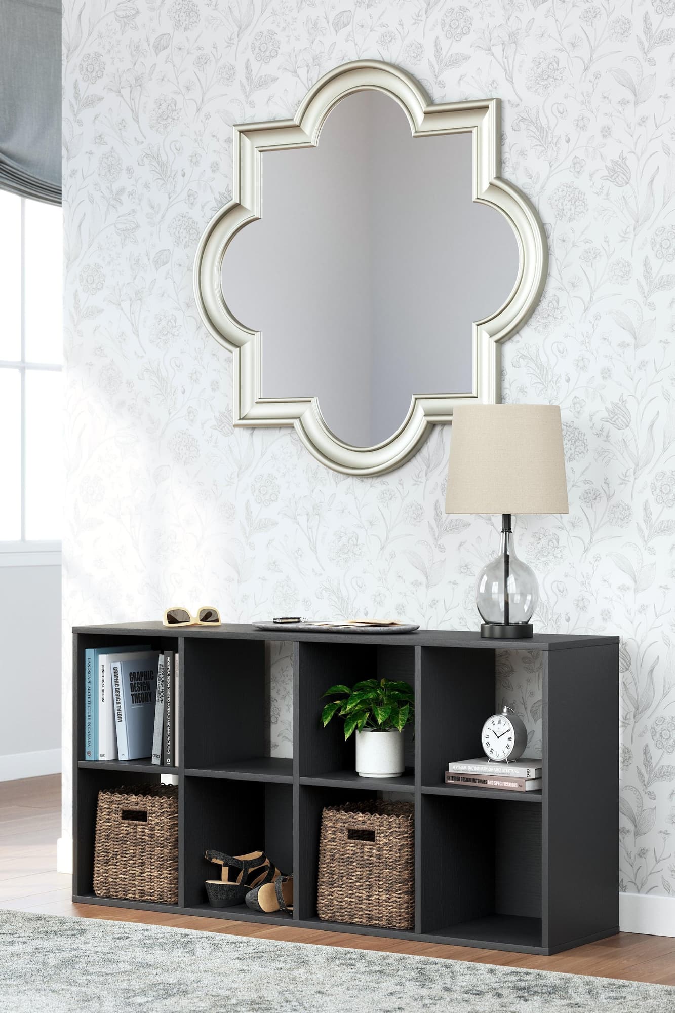 Langdrew Black Eight Cube Organizer - Ella Furniture