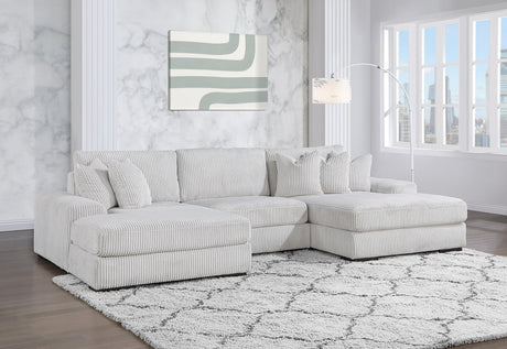 Xl Sunday Beige 3Pc Sectional - Ella Furniture