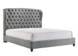 Linda Gray Modern Transitional Upholstered Tufted Fabric King Panel Bed - Ella Furniture