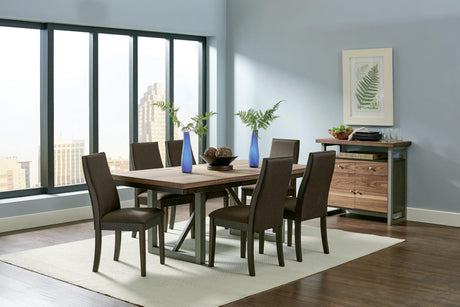 Spring Creek Leaf Natural Walnut Rectangular Dining Room Set - Ella Furniture