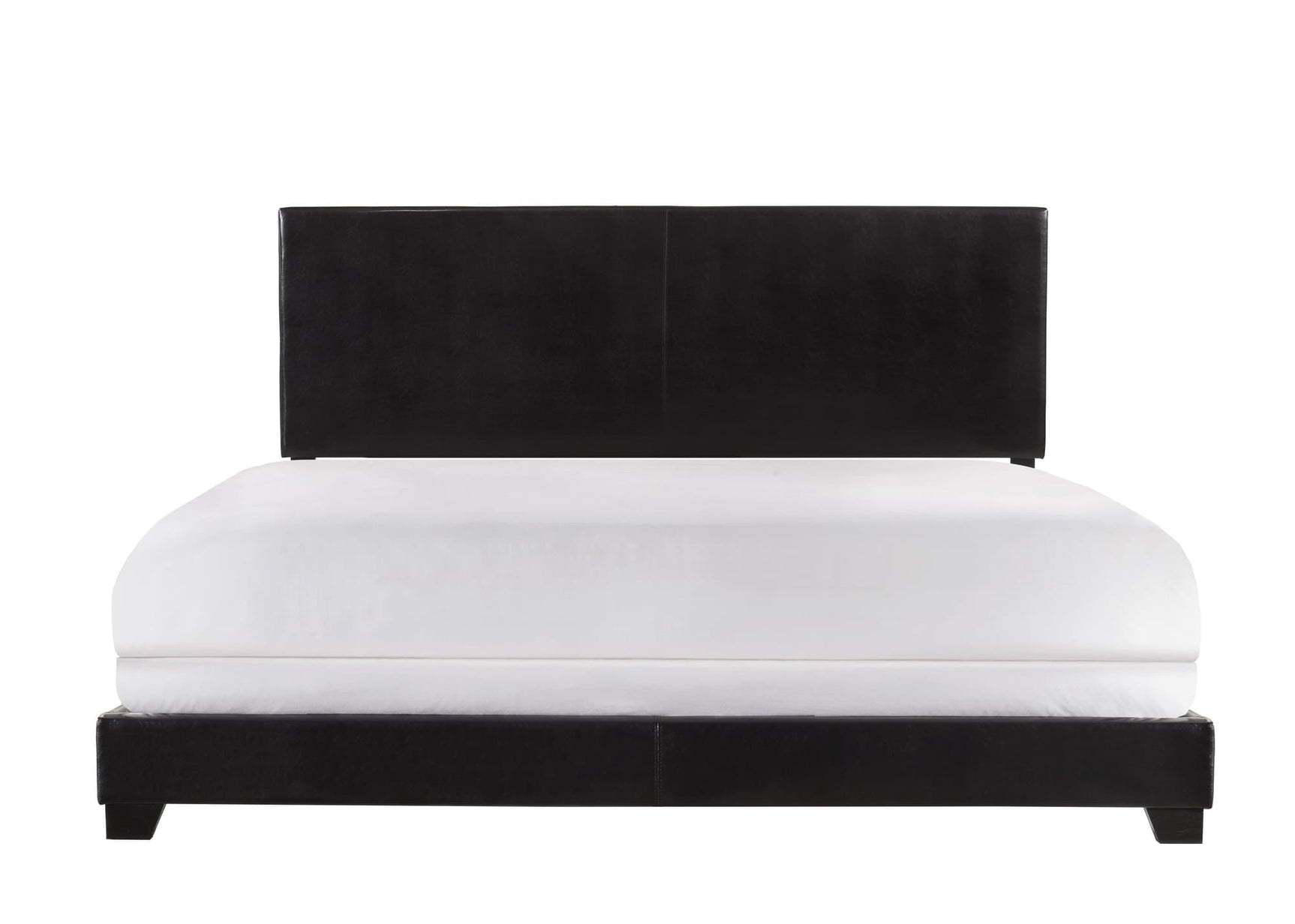Erin Black Pu Faux Leather Wood King Upholstered Bed - Ella Furniture