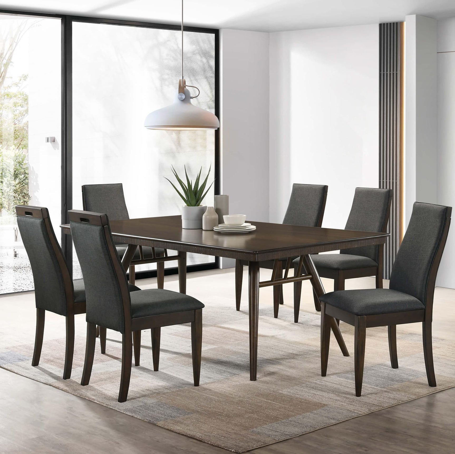 Wes Brown Rectangular Dining Room Set - Ella Furniture