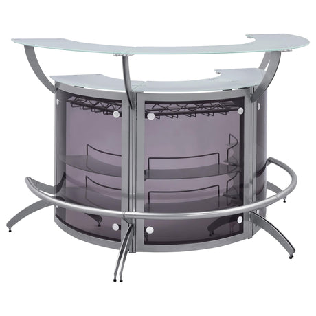 Bar Unit Smoked and Silver (Set of 3) - Ella Furniture