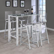 Tolbert 5-piece Bar Set with Acrylic Chairs Clear and Chrome 104873-S5 - Ella Furniture