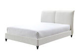 Jenn White Modern Traditional Fabric Upholstered Queen Panel Bed - Ella Furniture
