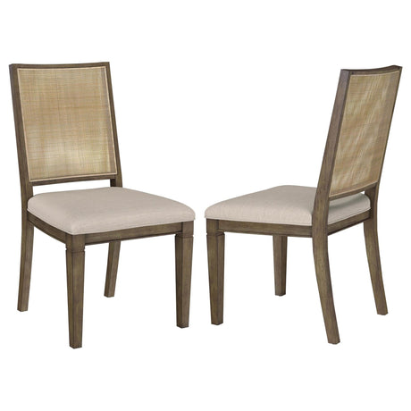 MATISSE COLLECTION Matisse Woven Rattan Back Dining Side Chair Brown (Set of 2) 108312 - Ella Furniture