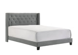 Makayla Gray Modern Traditional Fabric Upholstered Tufted Queen Panel Bed - Ella Furniture