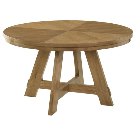 Danvers Round 54-inch Wood Dining Table Brown Oak 109150 - Ella Furniture