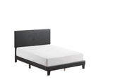 Yates Black Pu Faux Leather Modern Wood Full Upholstered Platform Bed - Ella Furniture