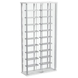 Montara Tempered Glass Wine Storage LED Curio Cabinet Chrome 182037 - Ella Furniture